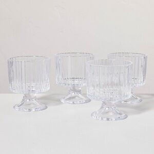 8oz Fluted Glass Parfait Cup Set Clear 4pk - Hearth & Hand Magnolia